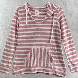 BILLABONG Hoodie Womens Small Baja‎ Striped Beach Terry Knit Sweatshirt